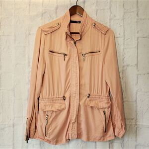 MAX JEANS Zip Front Utility Jacket Muted Peach Small
